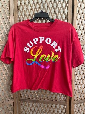 Modern Lux Red 'Support Love' Short Sleeve Tee